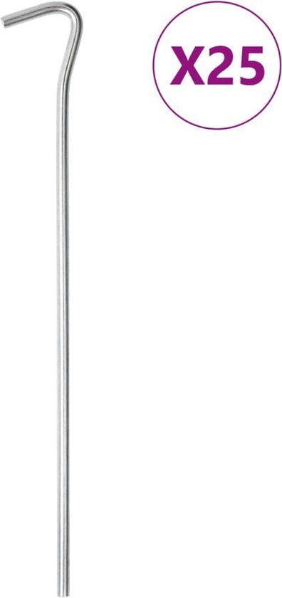 vidaXL Tentharingen - 25 stuks - Ø5 mm - 23 cm - Gegalvaniseerd staal