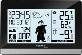 technoline WS9612 Modern Weerstation, Zwart, 14.6 x 4.4 x 9.5 cm