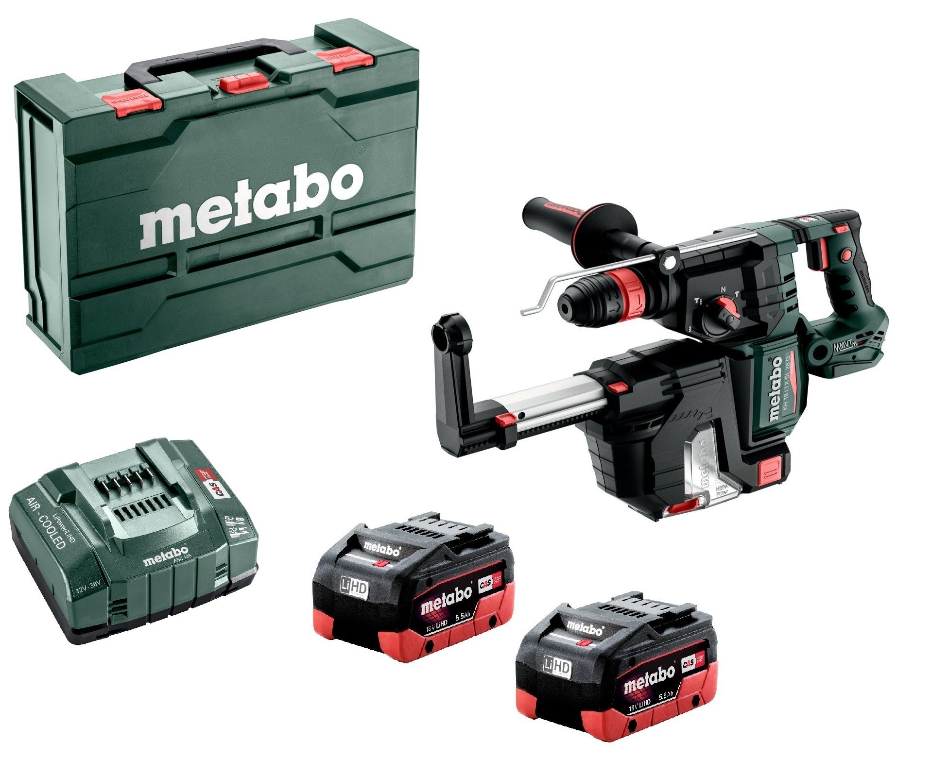 Metabo KH 18 LTX BL 28 Q Set ISA - Combihamer - 18V - Incl. 2x 5.5Ah Accu - In Metabox
