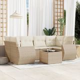Maison Exclusive - Salon de jardin 7 pièces avec coussins, polyrotin beige