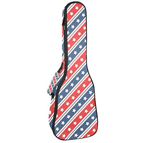 Mersov Concert Ukelele Rugzak, Heavy Duty Ukulele Case Bag met Opslag, Sopraan Concert Tenor Ukelele 10 MM Gewatteerde Tas 4 Juli Onafhankelijkheid Dag Amerikaanse borden