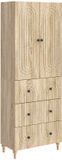 vidaXL - Bank loungeset - Bewerkt hout - Sonoma eiken