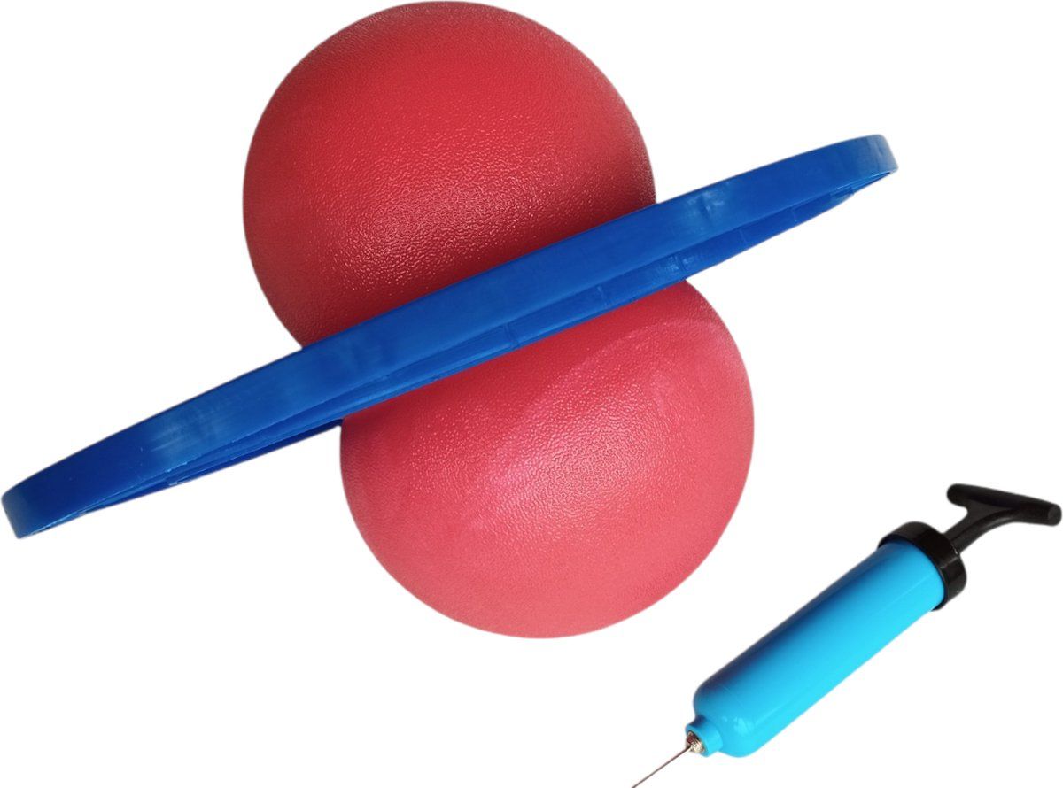 Jobber Toys - Lolobal - Moonhopper Springbal - Rood - Incl. Pomp