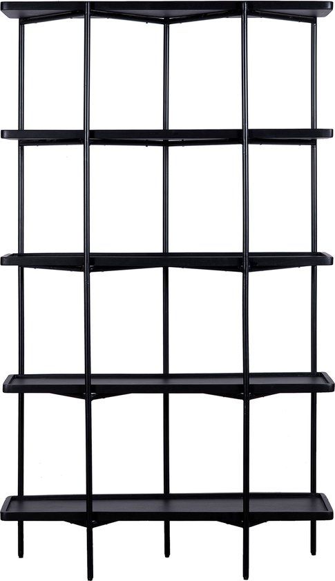QUVIO Wandkast Luce - FSC® mangohout - 180 cm - Zwart