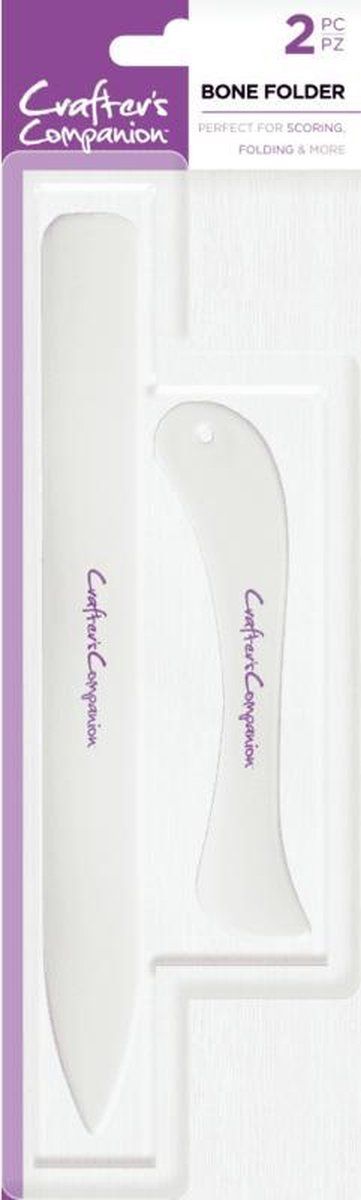 Crafter's Companion Crafter's Companion gebogen en rechte bot mappen voor papier en kaart Crafting Projects-Set van 2, wit, One Size