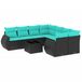 vidaXL Ensemble de banc de jardin 9 pièces avec coussins en polyrotin noir