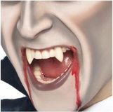 Merkloos 2 stuks vampieren horror nep tandjes