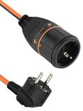 Electraline 01651 3G1.5 Verlengkabel met Electralock-stopcontact met vergrendelingsmechanisme, dat per ongeluk scheiden van de stekker voorkomt, 5 m, oranje