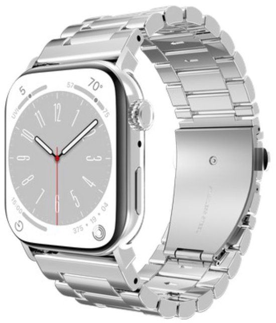 Just in Case PrimeSteel Horlogebandje Geschikt voor Apple Watch 44/45/46/49 mm - Zilver