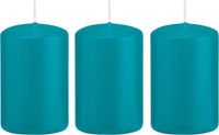Trend Candles Bougie cylindrique/bougie tronc - 5x - turquoise - 5 x 8 cm - 18 heures de combustion