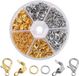 Allecto Plus - Set van 2 kleuren kettingsluitingen - 40 karabijnsluitingen en 400 buigringen - DIY armbanden en sieraden maken - Met krimpuiteinden