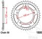 JT Sprockets JTR1800.43 Achtertandwiel