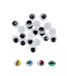 Fixo Kids 68010300 wiebelogen, zelfklevend, rond, 15 mm, zwart, 30 stuks