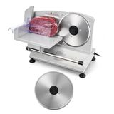 VEVOR Allessnijder, vleessnijder, 150 W, 65-90 omw/min, snijmachine met 17 cm lemmet, vleessnijmachine met 0-15 mm instelbare dikte voor bevroren vlees, ham, Prime Steak