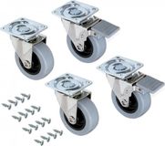 Emuca Zwenkwielen Set van 4 - 75mm - 160KG - Grijs