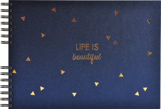 Exacompta LIFE Fotoalbum - Blauw - 50 Zwarte Pagina's - 32x22 cm