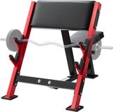 VEVOR Preacher Curl Bench Verstelbare Biceps Bank Gewichtsbank 300kg, Rood-Zwart
