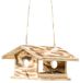 Dehner Natura Arber, voederhuis voor wilde vogels, ca. 30,5 x 19 x 28 cm, hout, bruin