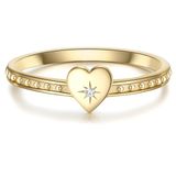 Glanzstücke München Ring Zilver 999 zilver Zirkonia Geelgoud Maat 56