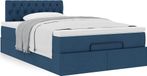 Maison Exclusive - Cadre de lit ottoman avec matelas, bleu, 120x190 cm, textile