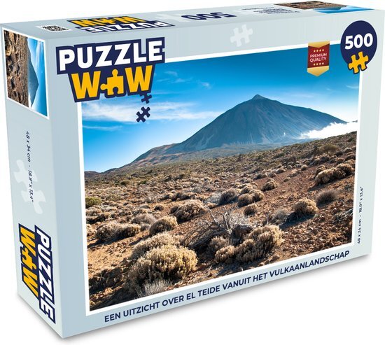 MuchoWow Puzzel Een uitzicht over El Teide vanuit het vulkaanlandschap - Legpuzzel - Puzzel 500 stukjes