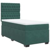 VidaXL Boxspringbed met matras, donkergroen, fluweel, 140x190 cm