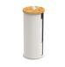 Merkloos Relaxdays Reserverolhouder - 3 rollen - Metaal - Bamboe - Wit