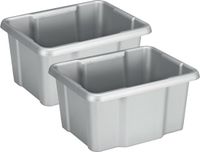 Sunware Nesta - 2x - plastique - 24L - gris - 42 x 33 x 22 cm - empilable