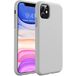 Blyge Siliconen beschermhoes, compatibel met iPhone 11 6,1 inch, zachte siliconen hoes, krasbestendig, verhoogde zachte achterkant met camerabescherming, grijs