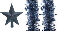 Decoris étoile de Noël pointe et 2 guirlandes de Noël - bleu foncé