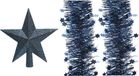 Decoris étoile de Noël pointe et 2 guirlandes de Noël - bleu foncé