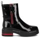 Filippo DBT746825BK bottines noir avec accents rouges, talon bloc de 4 cm, semelle extérieure crantée, double fermeture éclair, tige de 15 cm, isolation synthétique