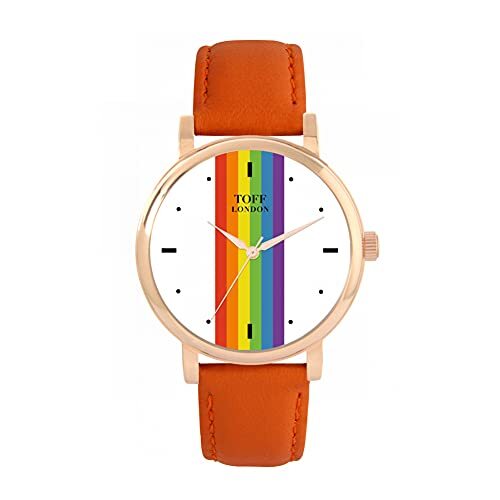 Toff London Pride Lineaire witte wapenstokken Horloge