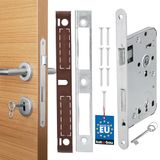 KOTARBAU® Insteekslot DIN rechts bonbaardsleutel slot deurslot met tegenplaat staal topkwaliteit roestvrij robuust stalen deurslot 72/55 mm