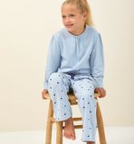 Little Label - Meisjes Pyjama-set Lichtblauwe Hartjes 8Y/122-128 - Zachte BIO Katoen