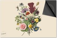 Dietrix Inductie Beschermer - 65x52cm - Bloemen en Planten - Veldboeket op lichtgeel