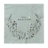 Grafik Workshop servetten met spreuk | 20 stuks | 12,5 x 12,5 cm | groen | bloemenkrans