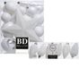 Decoris Boules de Noël en plastique blanc 5-6-8 cm 39 pièces - mat et brillant
