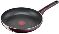 Tefal Resist Intense D52208 Casserole Ronde Noir/Rouge Aluminium 3.2L avec Revêtement Antiadhésif Titane et Thermo-Spot