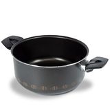 ALLUFLON Costanza steelpan, anti-aanbaklaag, 2 handgrepen, aluminium, zwart, 18 cm