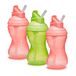 Munchkin Mighty Grip bekers met rietje | Trainer peuter en babyfles met rietje | BPA-vrij | mors niet | lekvrij | baby spenen beker vanaf 12 maanden | peuterfles 10oz / 296 ml | 3 stuks | roze & groen
