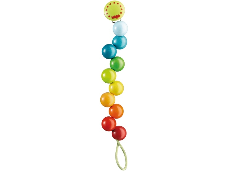 Haba Speenketting Regenboogparels blauw, geel, groen, oranje, rood