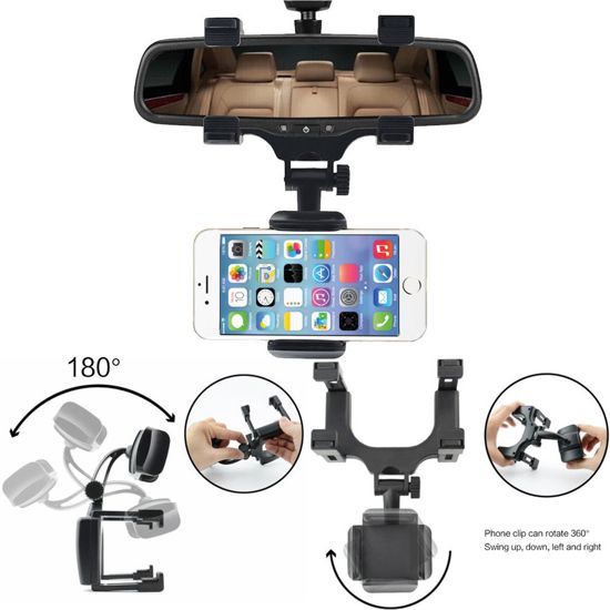 Auto Smartphone houder Achteruitkijkspiegel voor iPhone, Samsung, LG, Huawei, Nokia, Sony etc