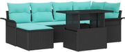 vidaXL Tuinbank - Zwart - Polyrattan