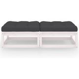Repose-pieds de jardin avec coussins lot de 2 bois pin solide