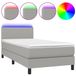 vidaXL Boxspringbed met matras en LED-verlichting, lichtgrijs, 80x200 cm, stof