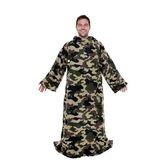 Snuggie De originele draagbare deken met mouwen, warm, gezellig, superzacht fleece, functionele deken met mouwen en zakken voor volwassenen, vrouwen, mannen, zoals te zien op tv - camouflage