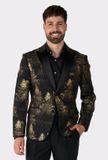 OppoSuits Festive Forest Heren Colbert Zwart/Goud Maat EU 54