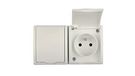Contact-Simon AQGZ1-2/11 stopcontact, kunststof, wit, IP54, 250 V, 122 mm, 46 mm