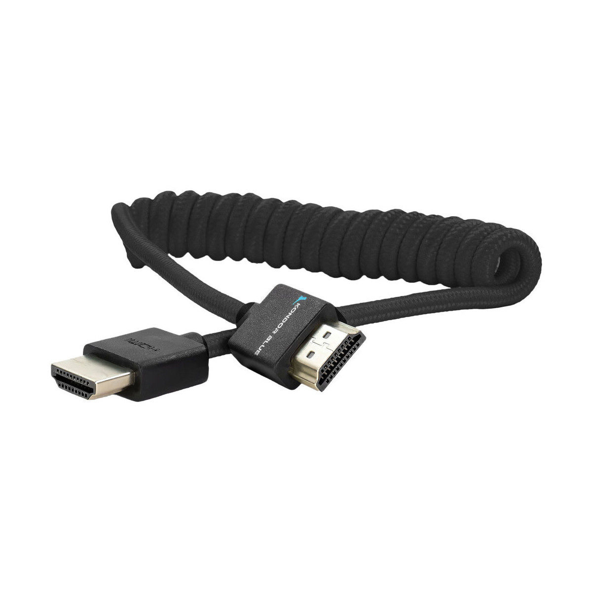 Kondor Blue Kondor Blauw Coiled Full HDMI Cable (12-24"") Zwart